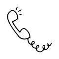 black-and-white-cartoon-telephone-handset-illustration-in-doodle-style-of-telephone-receiver-hand-drawn-sign-of-phone-for-hotline-helpline-or-support-service-vector